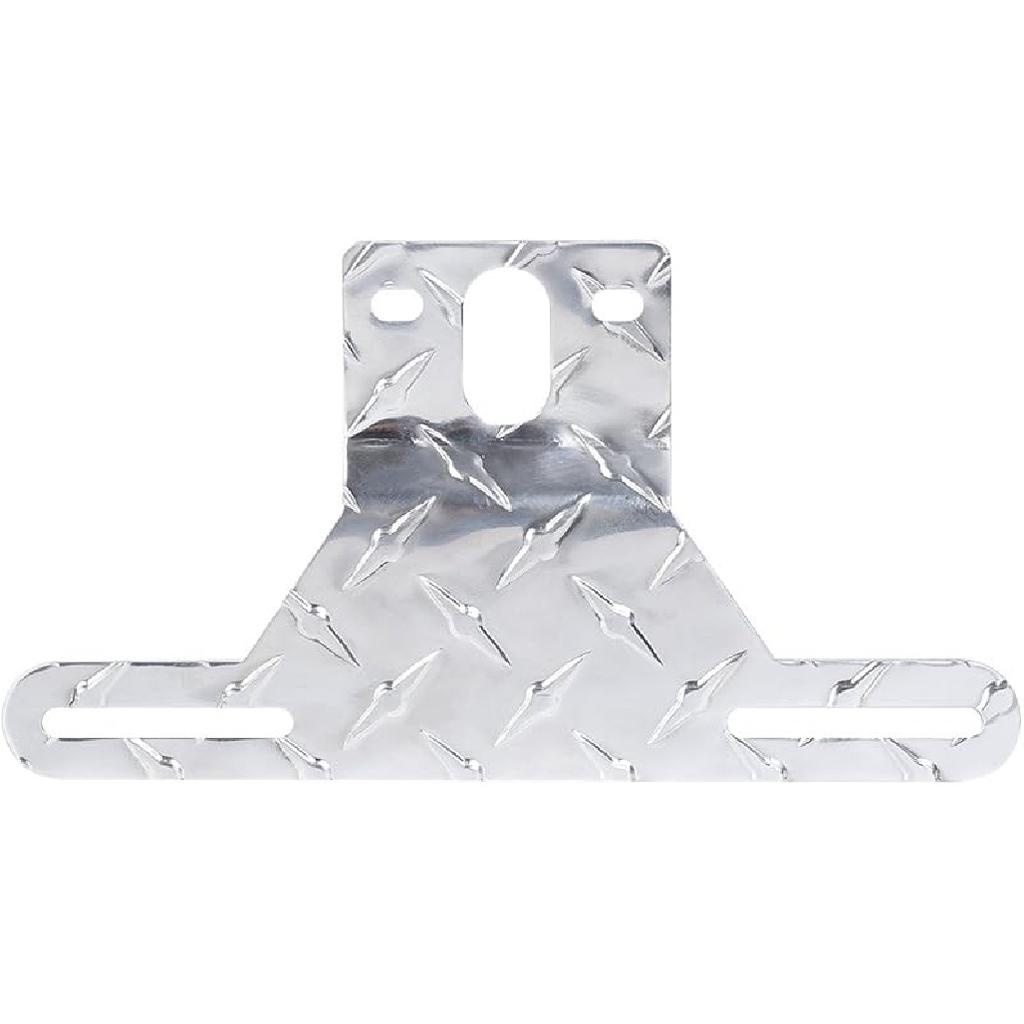 CZC AUTO Aluminum Trailer License Plate Light Bracket With Light Mount Hole For Trailers Trucks (Black)