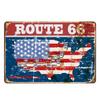 Vintage USA Route 66 Sign Metal Tin Plate Bar Pub Club Man Cave Wall Decoration Plaque Retro Poster Home Decor 30X20CM