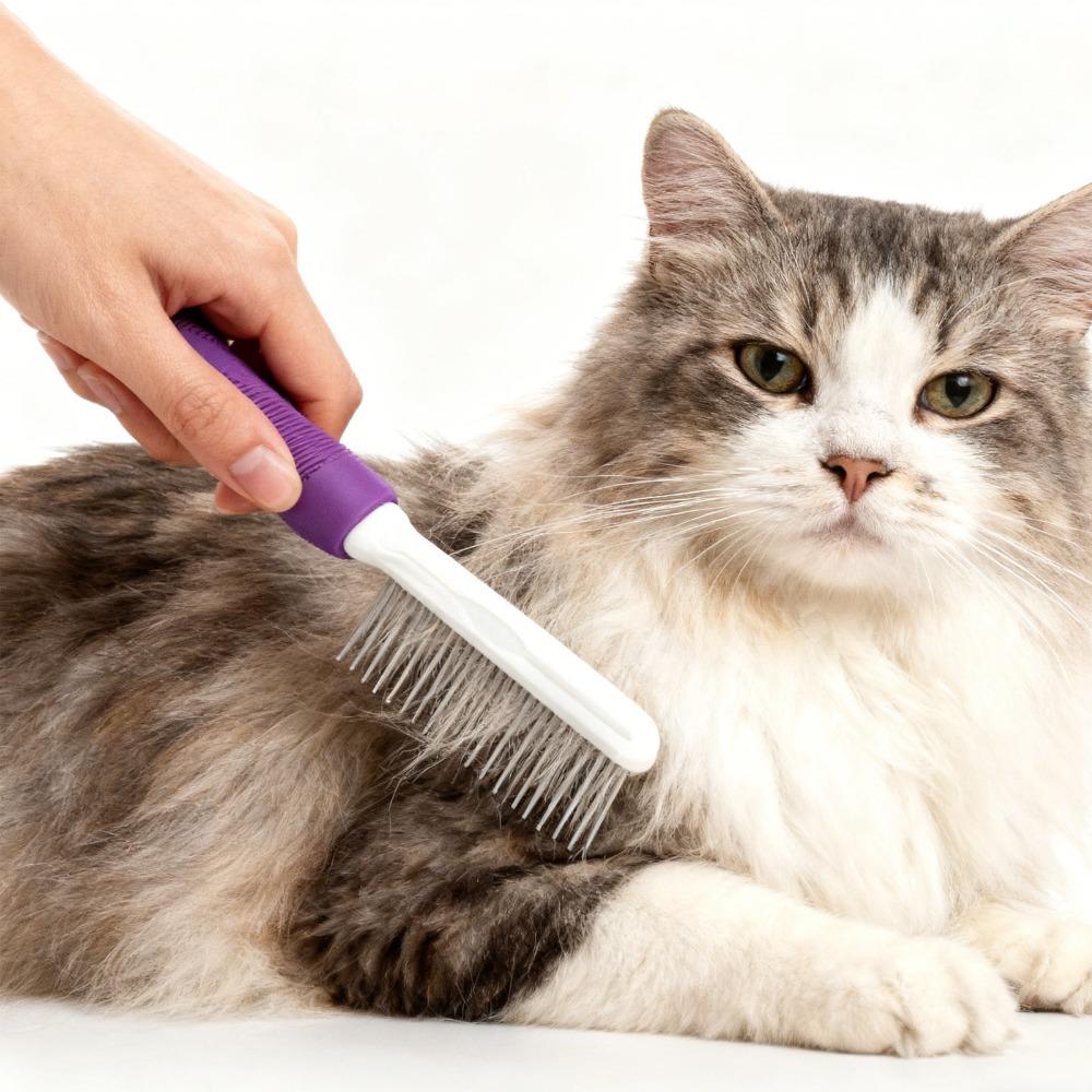 Metal Teeth Pet Slicker Brush Metal Fine Pin Pet Grooming Comb Dog Comb  Daily Pet Grooming