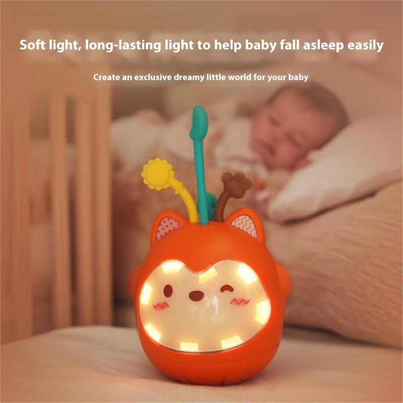Infant Wobble Wobble Toy With Soothing Music and Soft Light For Cognitive Growth Safe Teething Toy for Babies Toddler