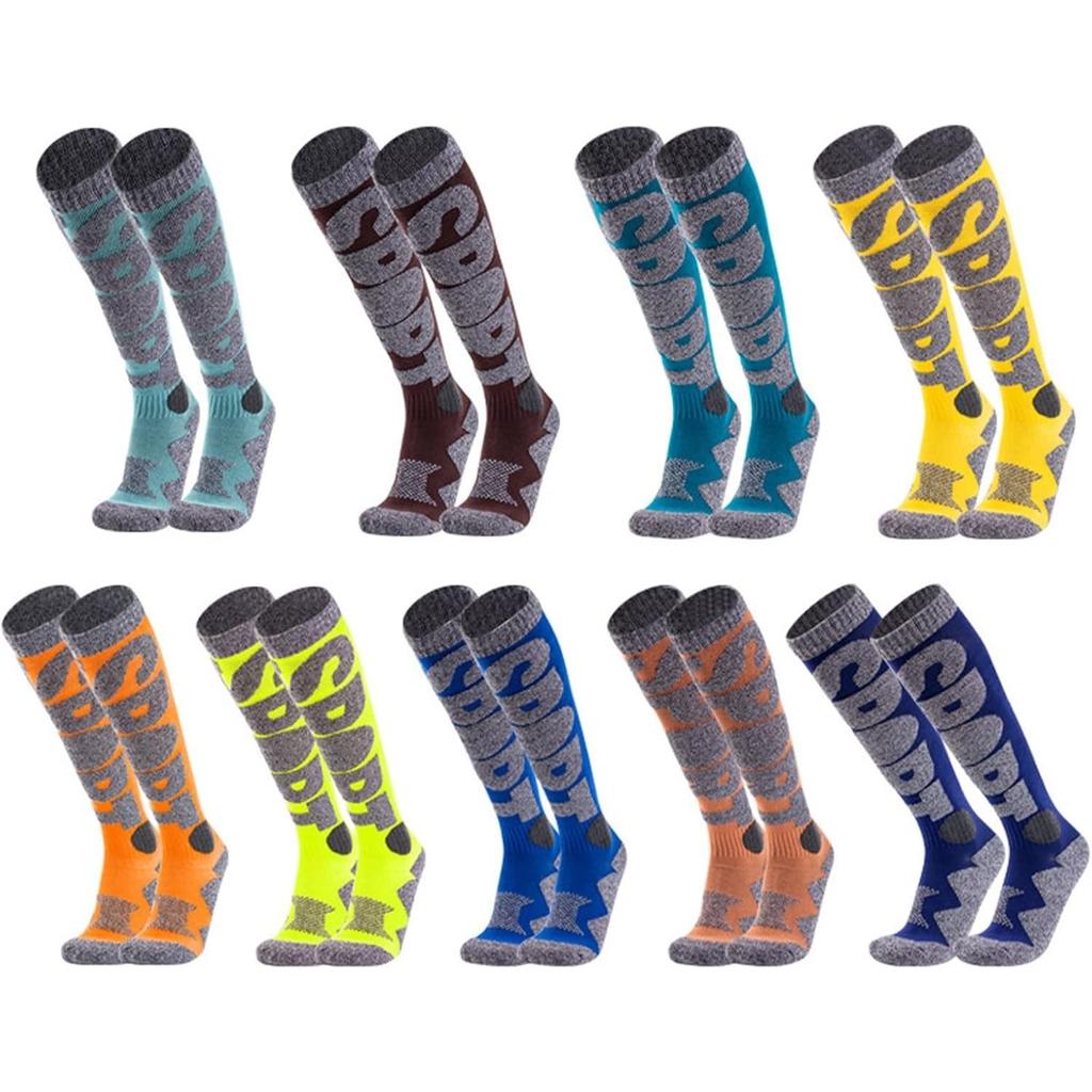 Unisex Thermal Knee High Ski Socks Thick Warm for Skiing, Snowboarding Cold Weather