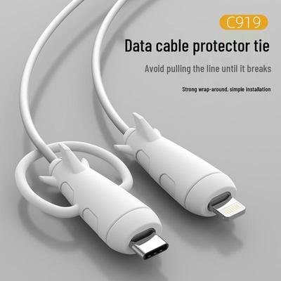 2-in-1 Silikon-Kabelschutz & Aufbewahrungsband für Apple-Ladegeräte