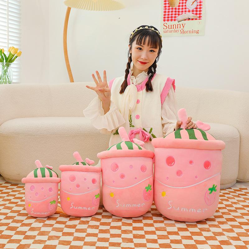 Plush Watermelon Adorable Toy Fruit Pillow Soft Juicy Tea Cup Shape Stuffed Animal Doll
