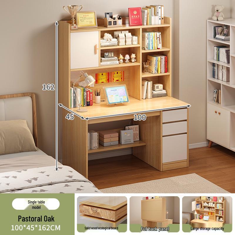 Modern Computer Desk with Bookshelf & Storage for Home, Office, Bedroom & Study Room