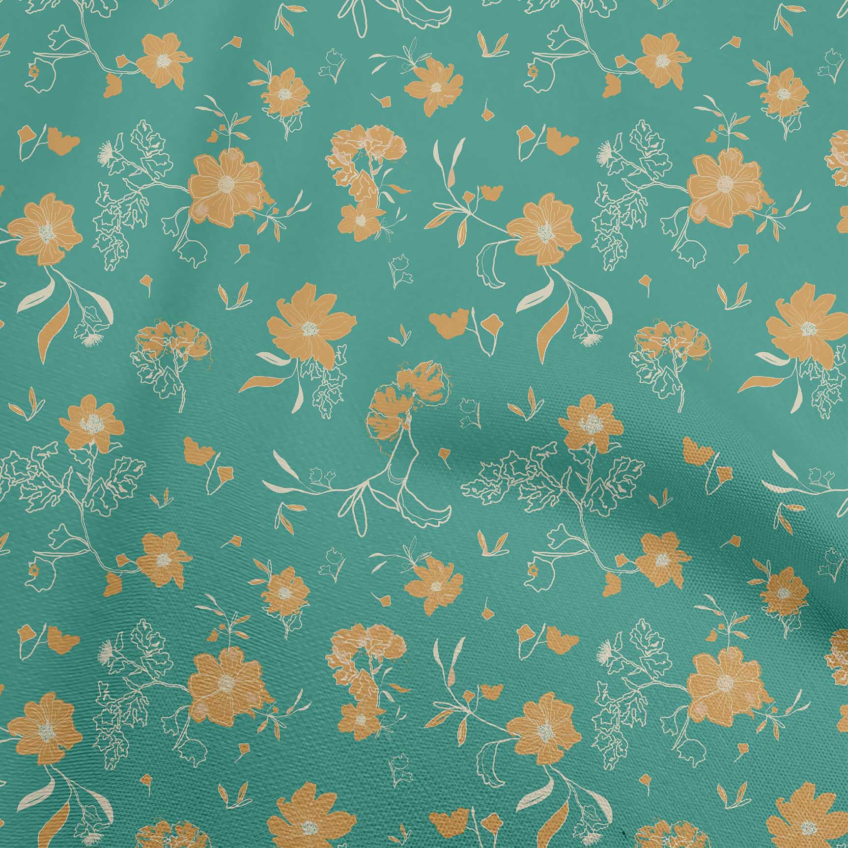 

oneOone Cotton Flex Black Fabric Floral & Sewing Fabric By The Yard Printed Diy Clothing Sewing Supplies 40 Inch 42 Inch Wide - Viscose Chiffon кольору морської хвилі