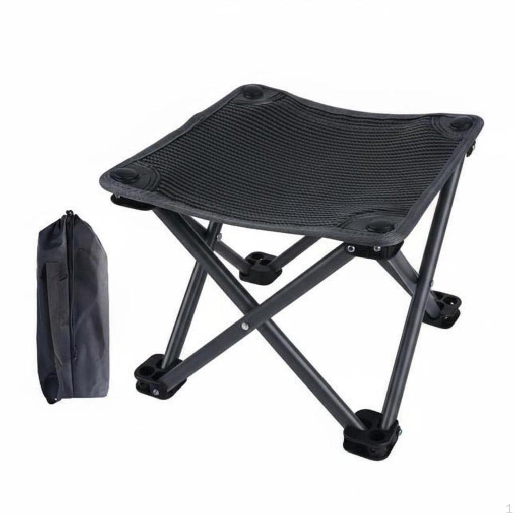 Handled Folding Stool Foldable Design Telescopic Round SpaceSaving Portable Seat for Anglers,