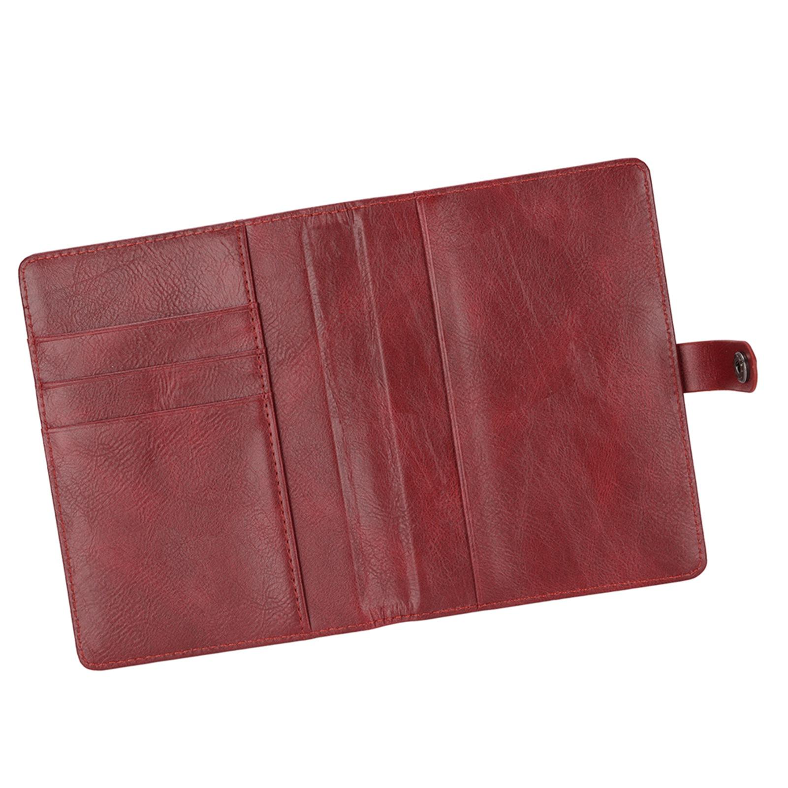 

Passport Holder PU Leather Multifunctional Large Capacity Portable Passport Wallet Cover for Business Trips and Travels червоний