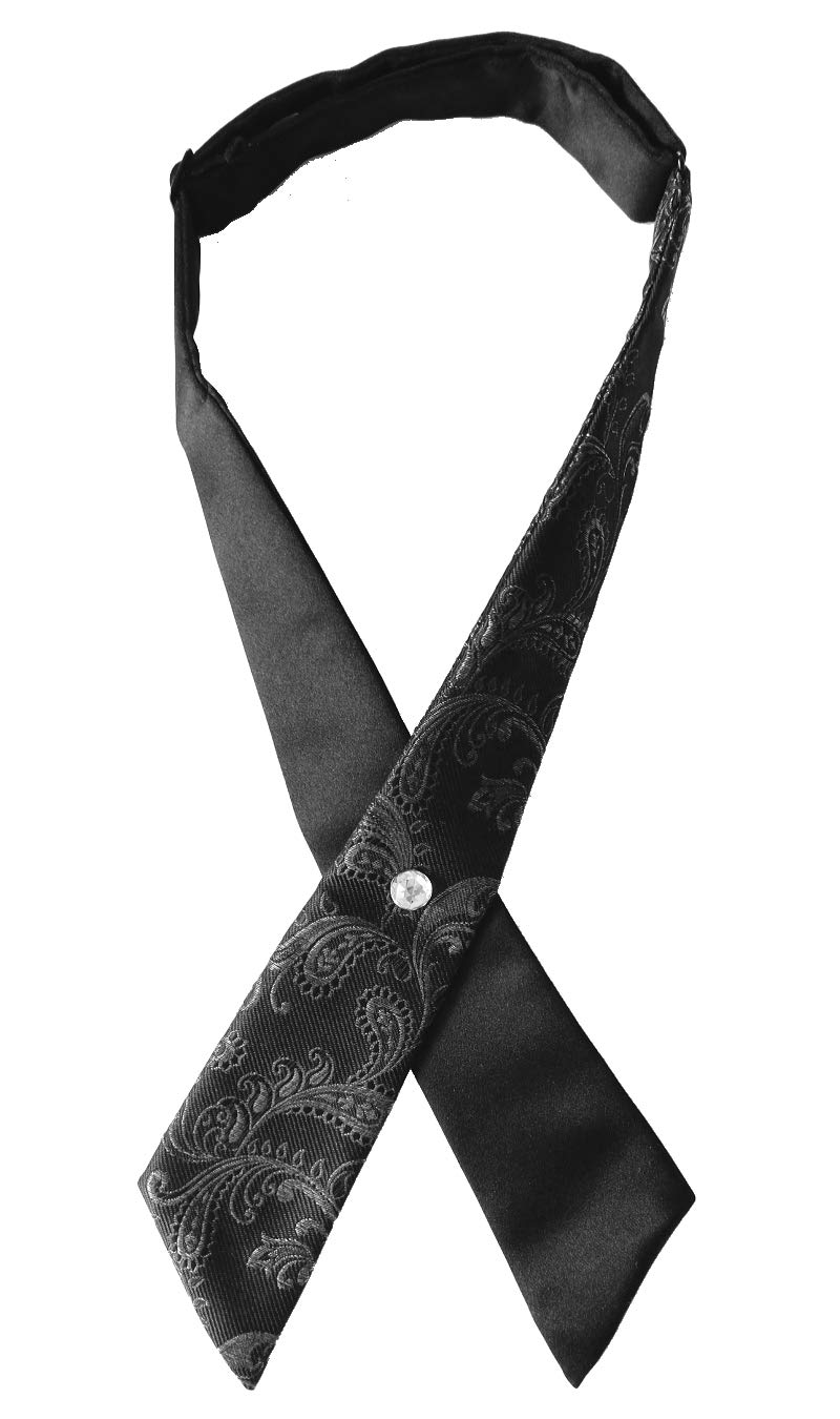 

[D+Arts] Cross Tie, Black, with Glitter, Silk, Made in Japan (Paisley)
