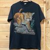Vintage Mountain Lion Cougar Mountain Wildlife Nature Graphic T Shirt 90s