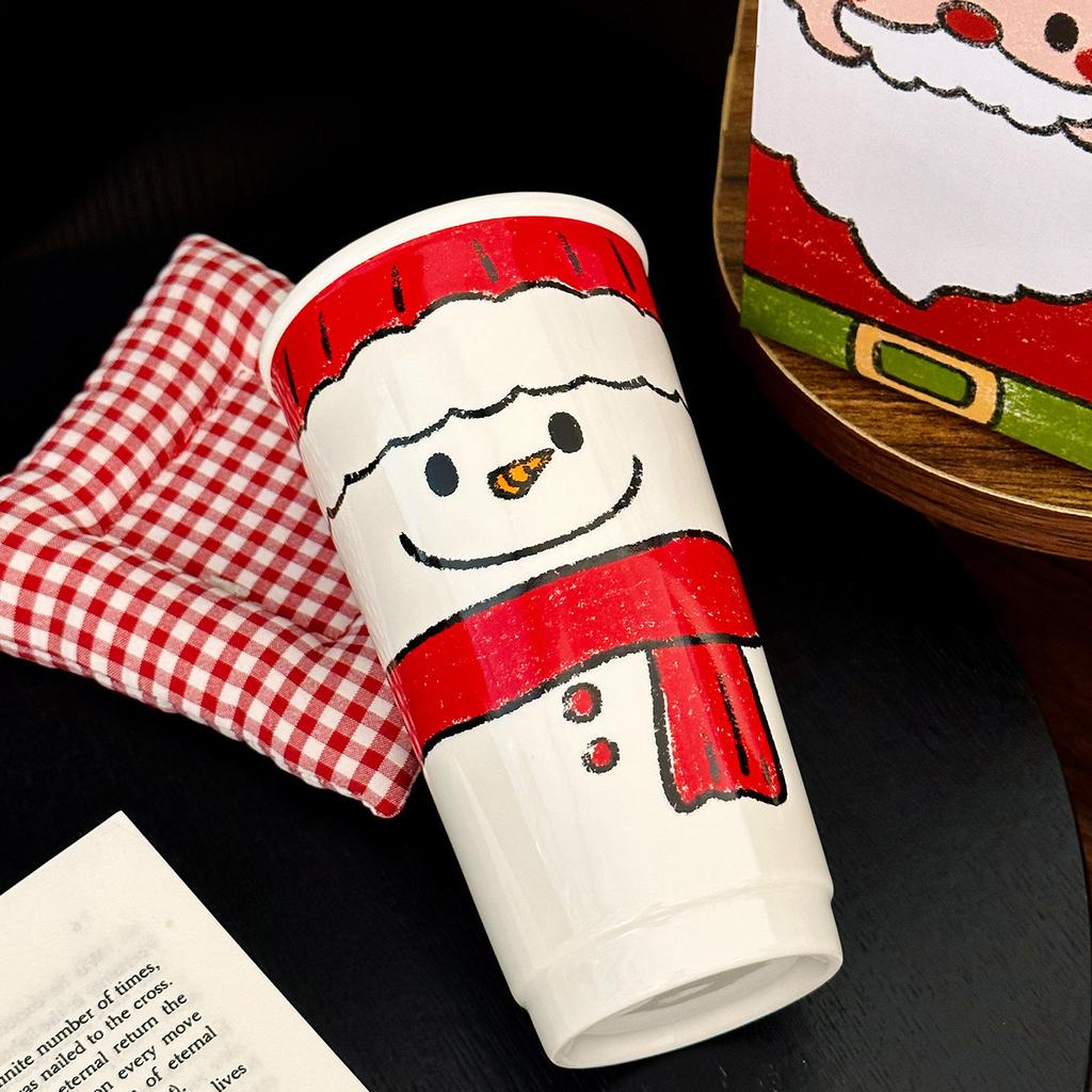 Cartoon Santa Claus Ceramic Cup Cute Christmas Snowman Cup Gift for Friends Drinking Cup Souvenir