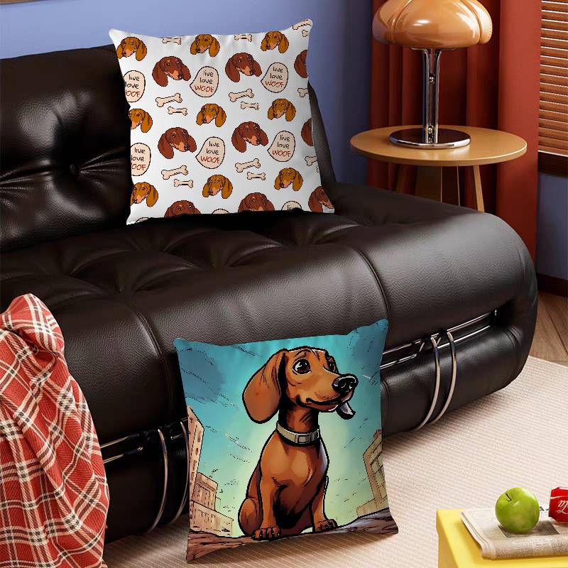 Cartoon Dackel Hund Kissen Geschenk Heim Büro Dekoration Schlafzimmer Sofa Auto Kissenbezug Hülle 45x45