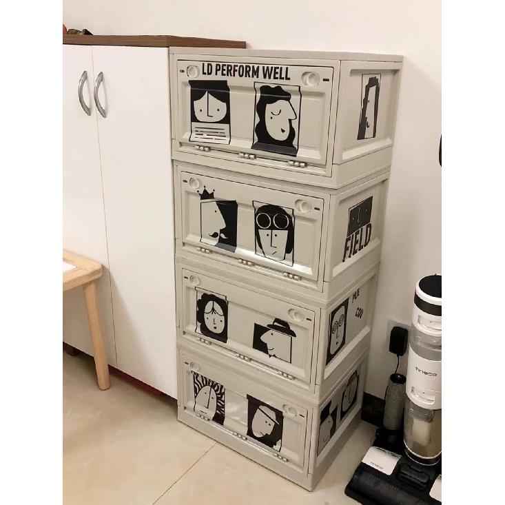 

Черно-белый пластиковый ящик для хранения «Аватар», складной многофункциональный шкаф для хранения на открытом воздухе, для кемпинга, прикроватное хранилище для общежития