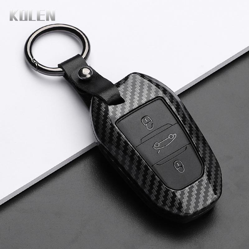 

Abs Carbon Fiber Style Car Key Case Cover For Peugeot 207 208 3008 206 308 508 2008 407 5008 301 For Citroen C3 C4 C5 Berlingo