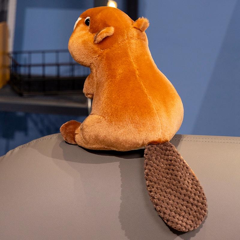 New Simulation Beaver Plush Doll Cute Fluffy Sitting Beaver Toy For Kids Adorable Birthday Christmas Gift Doll Decor For Room