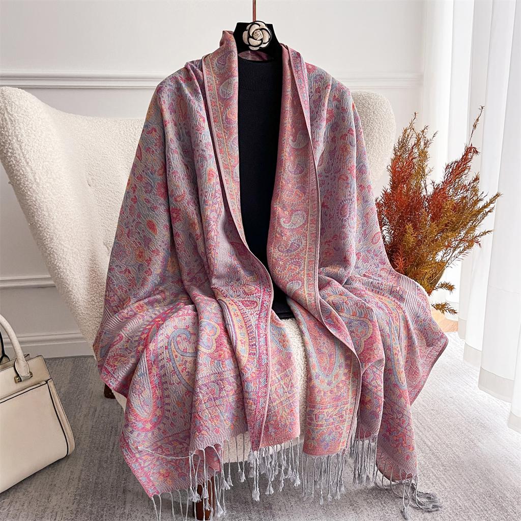 Luxury Winter Scarf Women Cashmere Warm Pashmina Brand Foulard Female Shawls Wraps Thick Soft Bufanda Poncho Scarves Stole