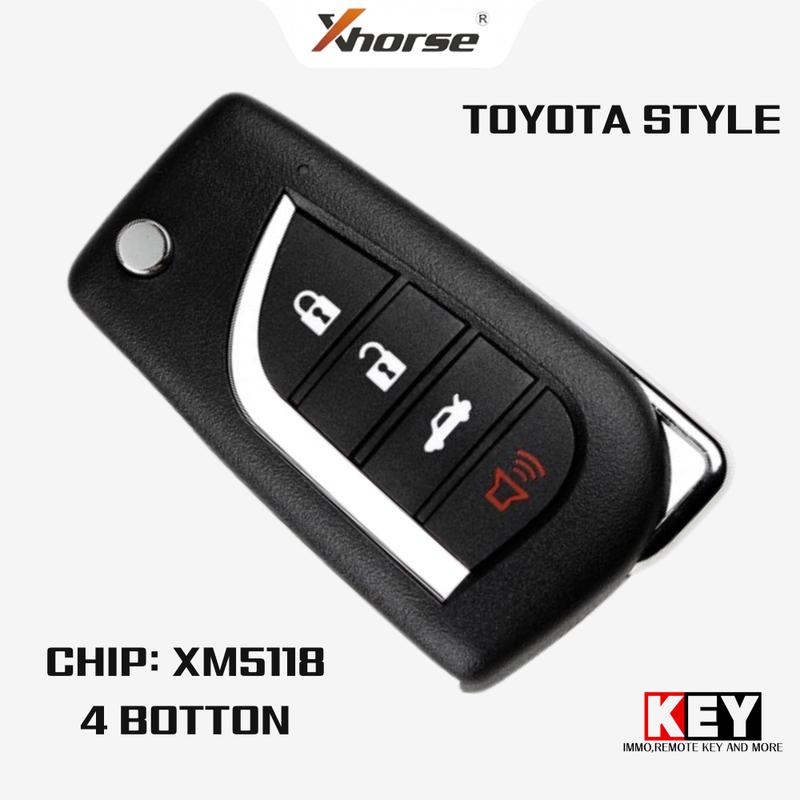 Xhorse XKTO12EN 2ndGeneration Wire Remote Key Toyota Flip 4 Buttons Compatible with KEYTOOL PLUS/MAX PRO/MINI KEY TOOL