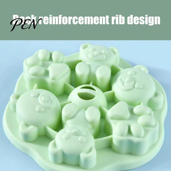 Small Dessert Molds Silicone Bear Cake Mold, Steamer Safe Food Baking Pan for Kids, DIY Making Tools Non Stick Reusable Heatproof Muffin Pudding Jelly