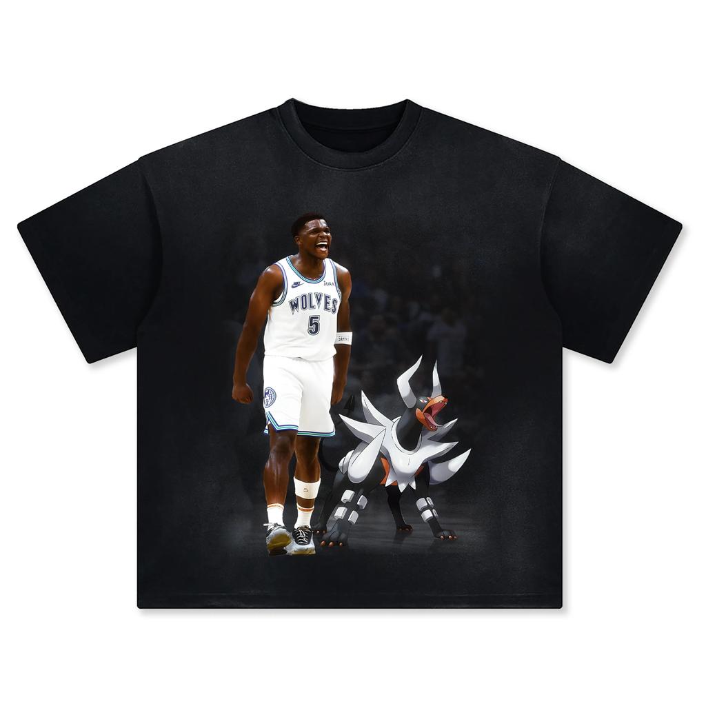 Pokémon Joint Basketball Star Printing Shortsleeved Tshirt Mens 2025 Summer New Fashion Cotton Breathable Y2K Street Top