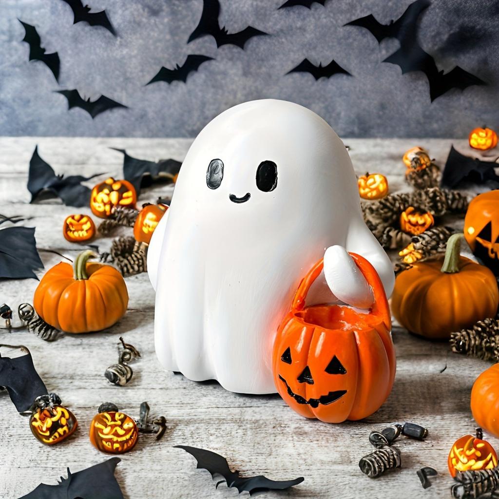 Halloween Figurine - Buddies, Cute Halloween Ornaments, Glowing Home Decoration For Bookshelf