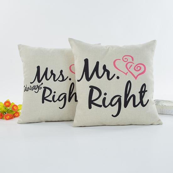 

Мистер Миссис Райт Наволочка с буквами Диван Двойное сердце Чехлы для подушек Домашний декор