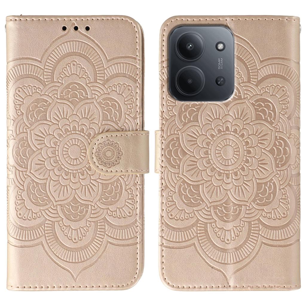 Voor Xiaomi Redmi 15C 5G (EU) (173mm)/15C 4G (EU) (173mm) Hoes PU Leer Mandala Bedrukt Design Portemonnee Telefoonhoes