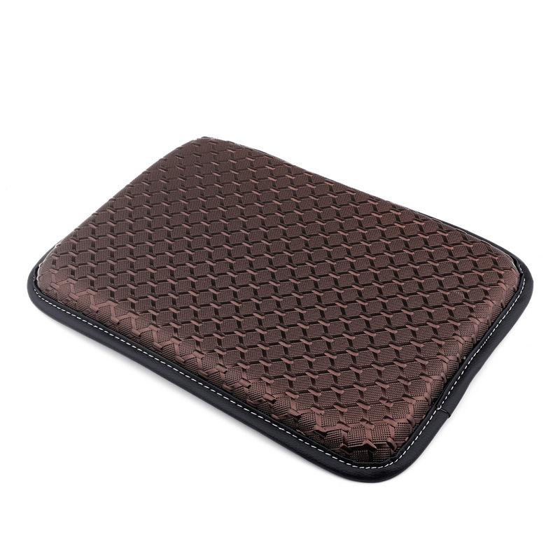 Universal PU Leather Car Armrest Pad Cover Center Console Woven Texture Cushion Sweat-proof Scratch-proof Auto Armrest