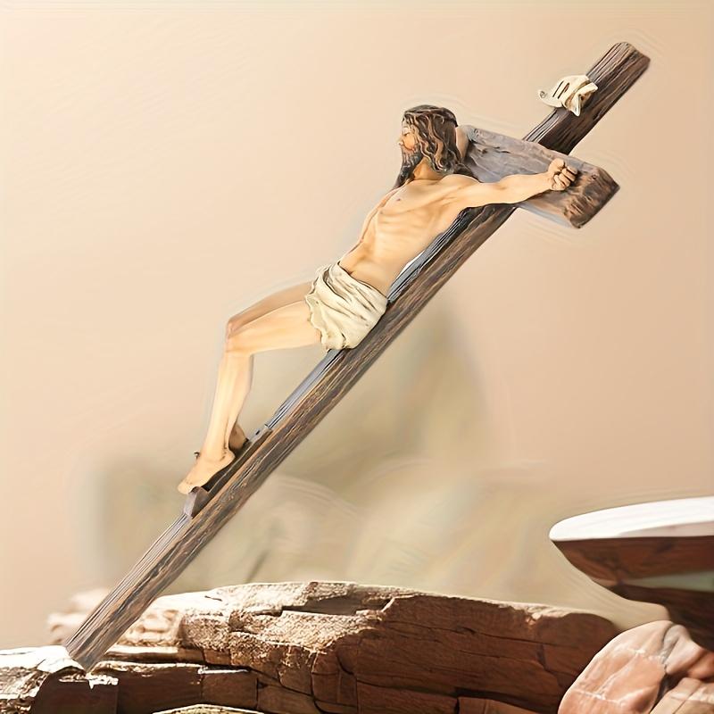 Traditional Cross Wall Hanging - Resin Statue of The Cross - Suitable for Christmas, Easter, and New Year Seasonal Religious Home Decorations