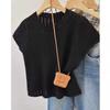 Women Cropped Knit Tank Top, Solid Off White Round Neck Cap Sleeve Hollow Cable Knit Textured Breathable Slim Summer Casual Blouse