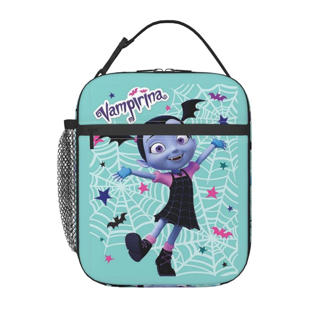 Girls Vampirina Print Insulated Lunch Bag for Women Children Leakproof Food Boxes Thermal Lunch Box Tote