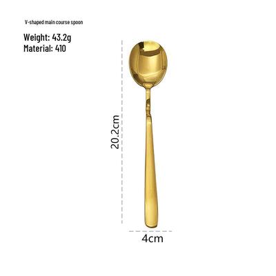 ZISIZ Stainless Steel V-Shape Dining Spoon