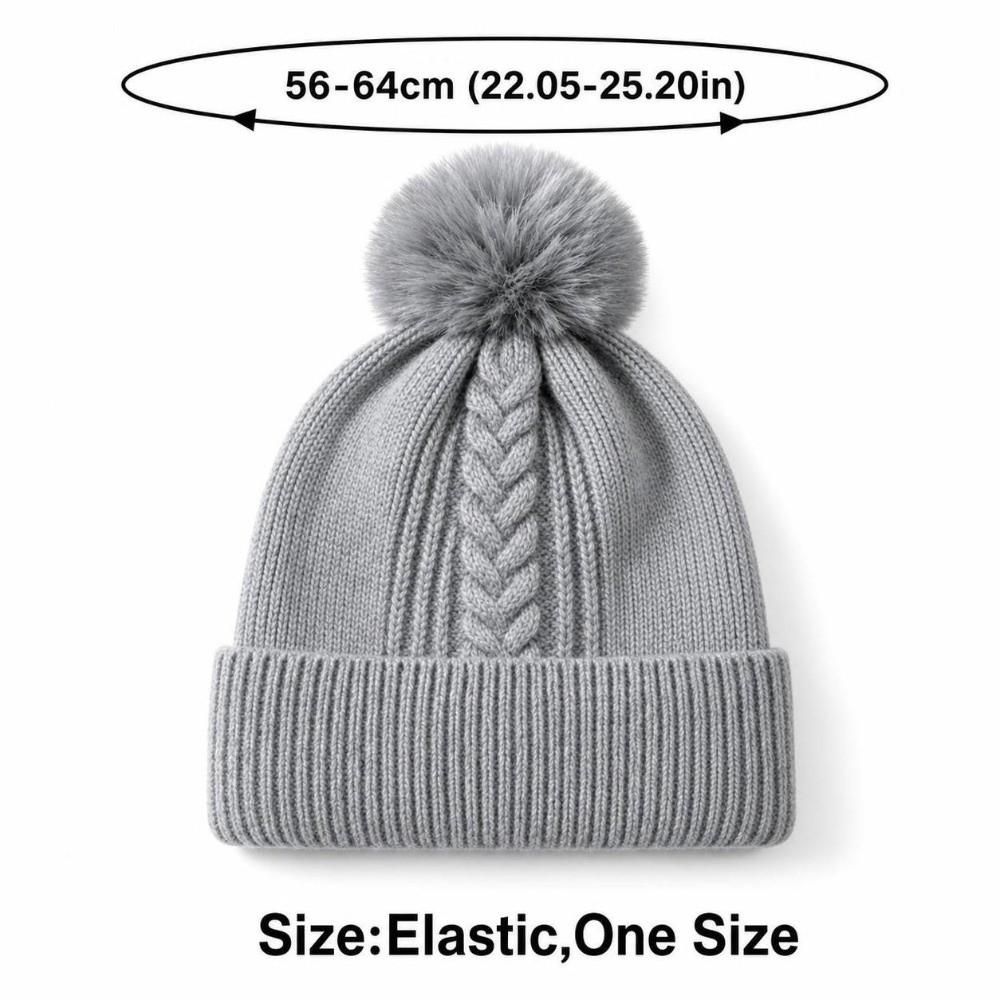 Ear Protection Knitted Cap Windproof Pompoms Hat Casual Winter Hat Outdoor