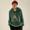 Men's Bear Pattern Hooded Fleece Jacket - Autumn/Winter Street Style Long Sleeve Top