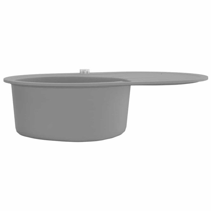 VidaXL Évier de Cuisine en Granit Bac Unique Ovale Gris Décor Cuisine Maison 142959