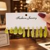 Color C-shaped acrylic earrings, European and American fashion personalized leopard print creative resin jewelry set