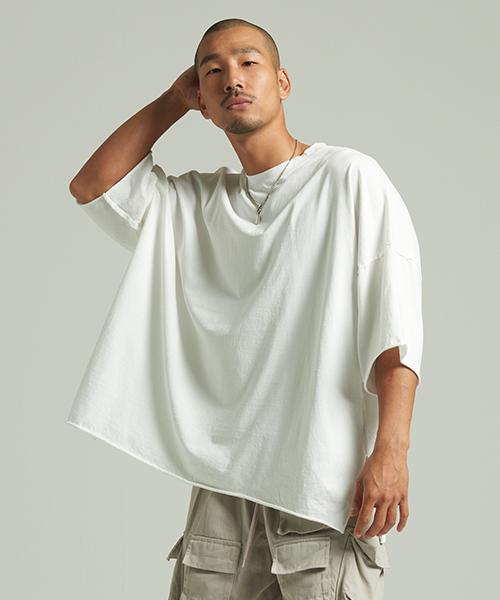 Tener Oversized Slit Short Sleeve Tee White F