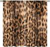 Leopard Print Curtains Rustic Safari Theme 3D wild Animal Fur Skin Brown Farm Window Treatments for Kids Living Room Bedroom