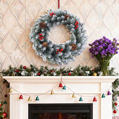 Elegant Artificial Wreath with Lush Green Foliage Heavy-Duty Plastic Indoor/Outdoor Christmas Door Hanging Table Centerpiece