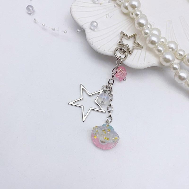 Star Heart Bowknot Pendant Phone Charm Hangings Rope Sweet Phone Chain Strap Bag Decoration Lanyard Keychain Accessory