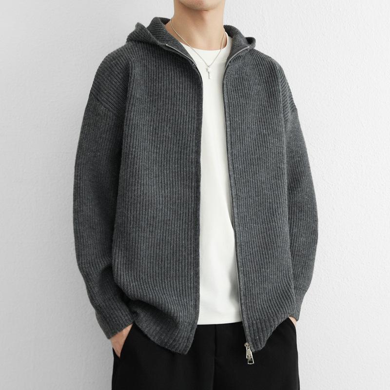 Neuer Herbst- und Winter-Kapuzen-Mode-Reißverschluss-Cardigan-Pullover für Jungen