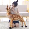 Plush Deer Toy Soft PP Cotton Filling Simulation Animal Doll Christmas Elk Decoration for Home Office Kids Room