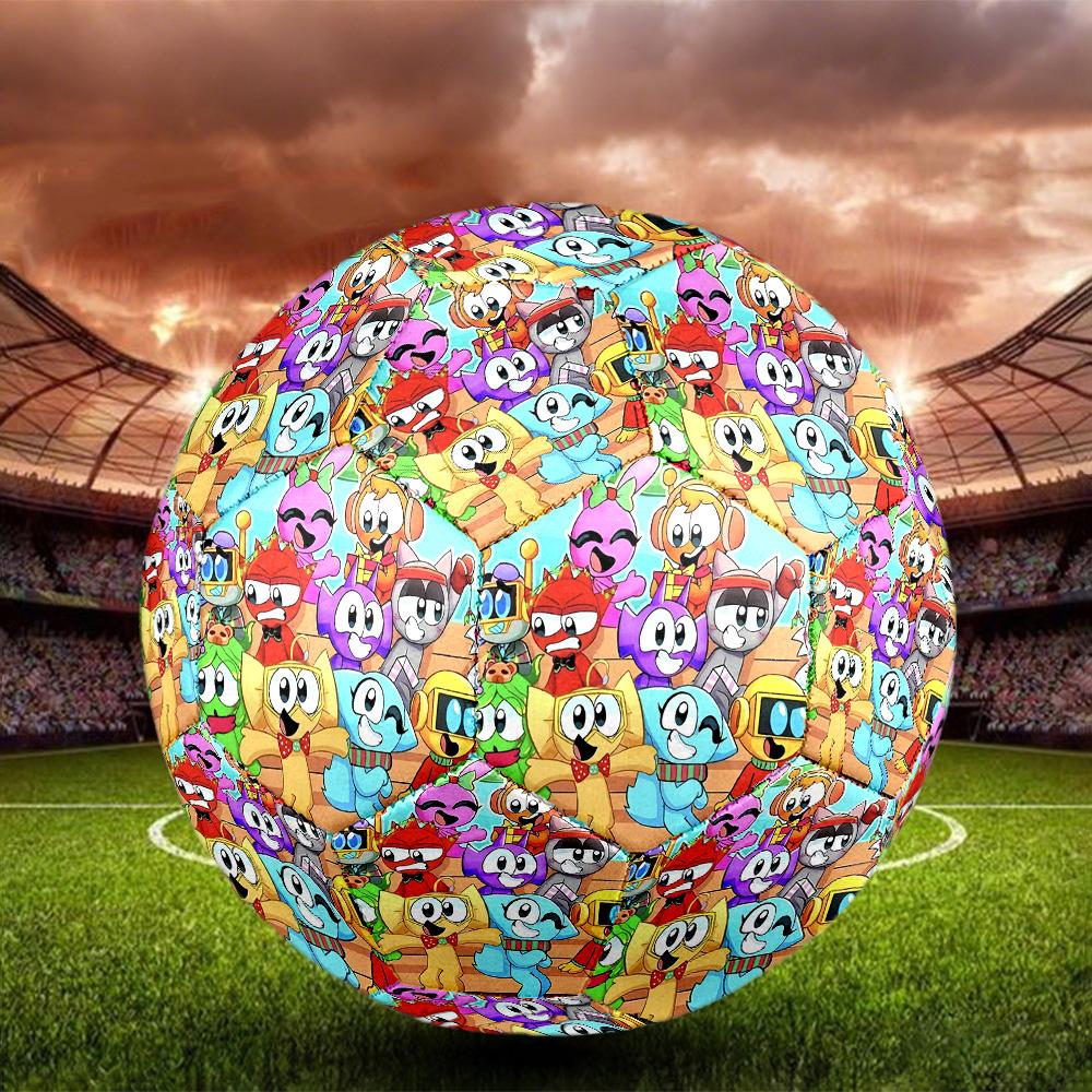 Sprunki Game Print Size 5 Soccer Ball, Standard Match Football for Sports Game and Team Practice, Ideal Gift for Soccer Fans
