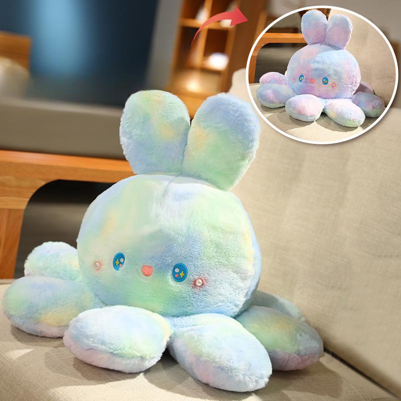 

Градиентный цвет плюшевая игрушка флип-осьминог креативная милая флип-кукла подарок на день рождения для женщин 20cm