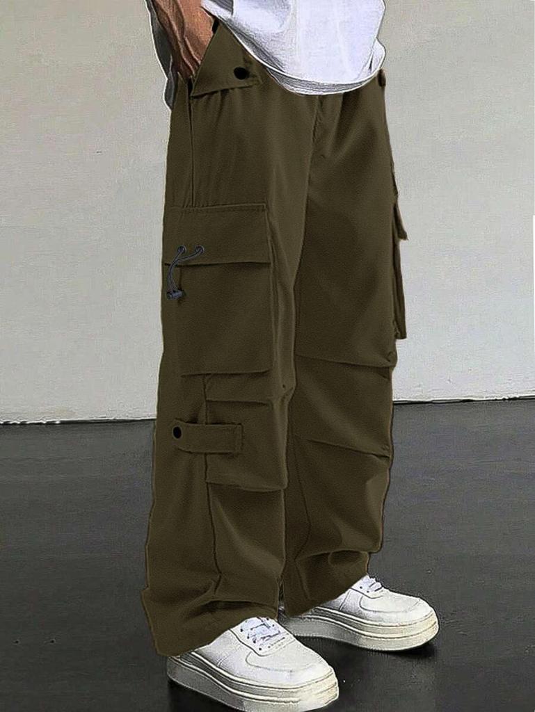 American Functional Parachute Soldier Overalls Men's Autumn Loose Wide-leg Straight Quick-drying Casual Trousers Tide