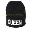 49MD Ski Beanie Hat King Queen Hat Couple Hat Skullies Beanie Bonnet Skull Hat