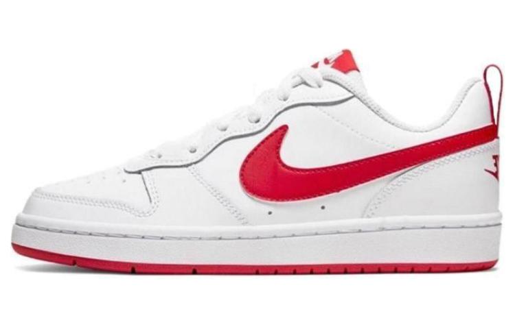 Nike Court Borough Low 2  White University Red  Gs BQ5448-103 38.5