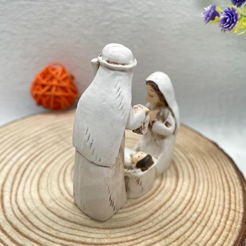 Resin Nativity Set Adorable Desktop Display for Christmas Easter Hanukkah Thanksgiving and Father's Day