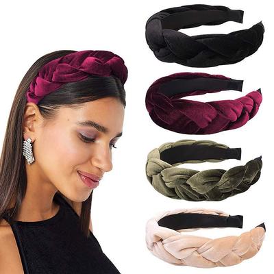European & American Velvet Braided Knot Headband