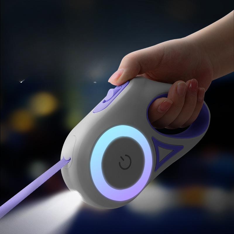 LED Light-emitting Rope, Automatic Telescopic Dog Leash, Dog Walking Rope That Doesn't Hold Hands, Pet Leash Products