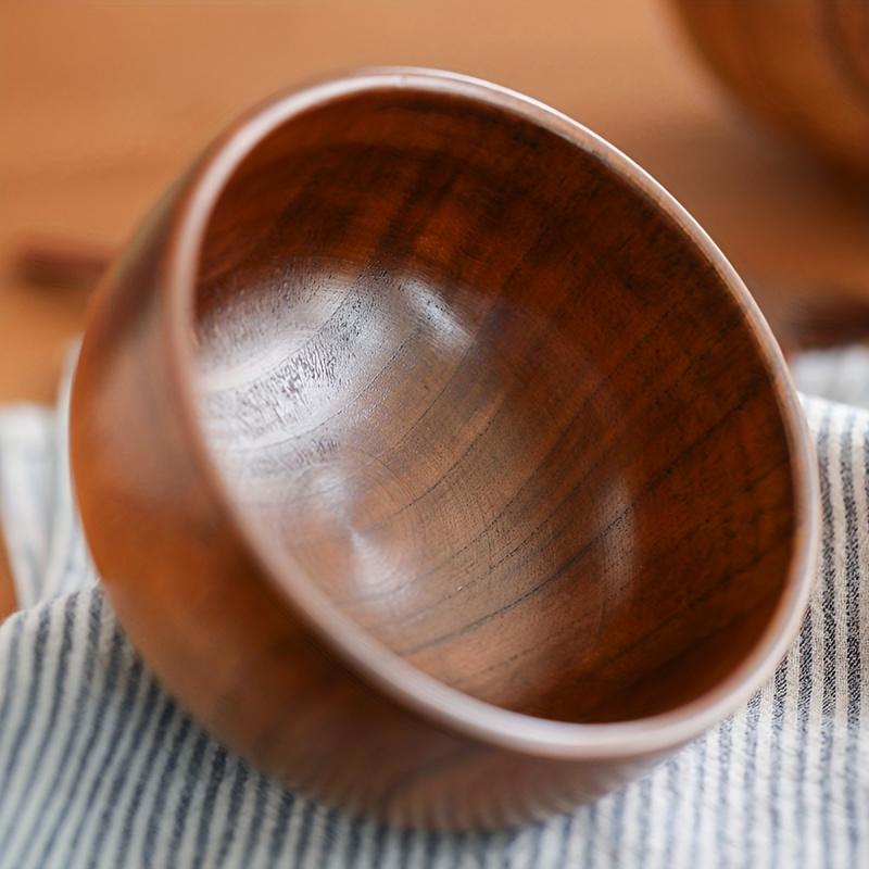 1pc Acid Jujube Wood Bowl - Heat-Resistant & Sturdy, Anti-Fall Design - Vintage Tableware for Camping & Home