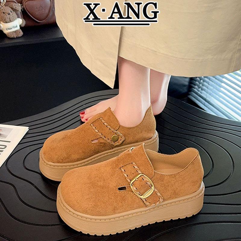 Cattle Anti-velvet Thick-soled All-inclusive Women's Autumn New One-pedal Casual Single Shoes Women's